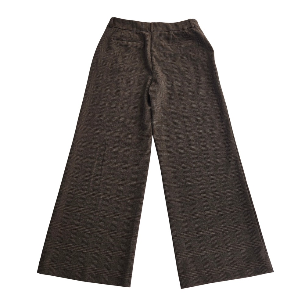 Simply Vera Vera Wang Women's Brown Plaid Wide Leg Stretch Trousers Size 12S